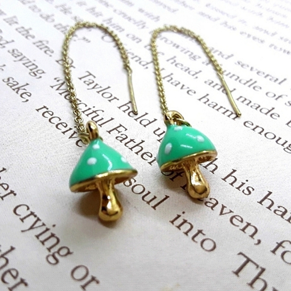 Mushroom Threader Earrings